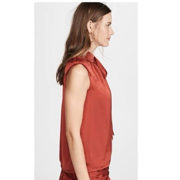 NEW RAMEY BROOK Avia Structured Shoulder Clay Sleeveless Top Lg - Picture 2 of 11